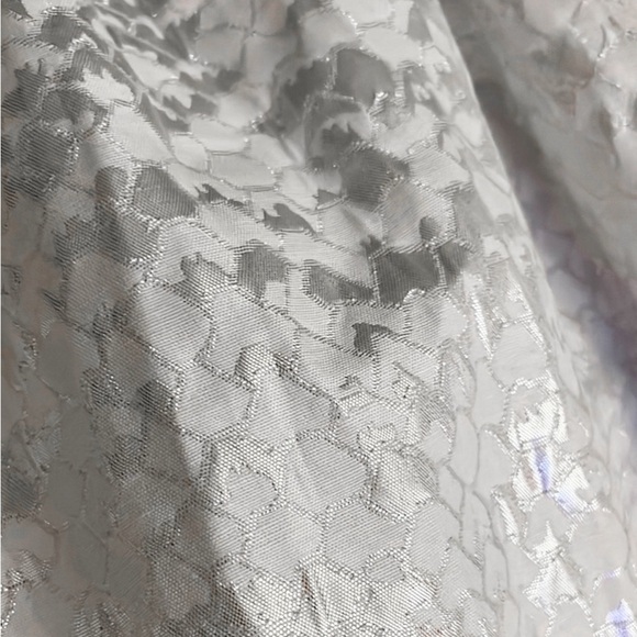 Kensie Silver Metallic Patterned Sleeveless Fit & Flare Mini Dress Size Small - Picture 2 of 10